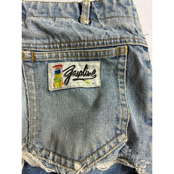 Gasoline Vintage Distressed Denim Button-Fly Cutoff Shorts Women's SIZE 30W - Picture 5 of 13